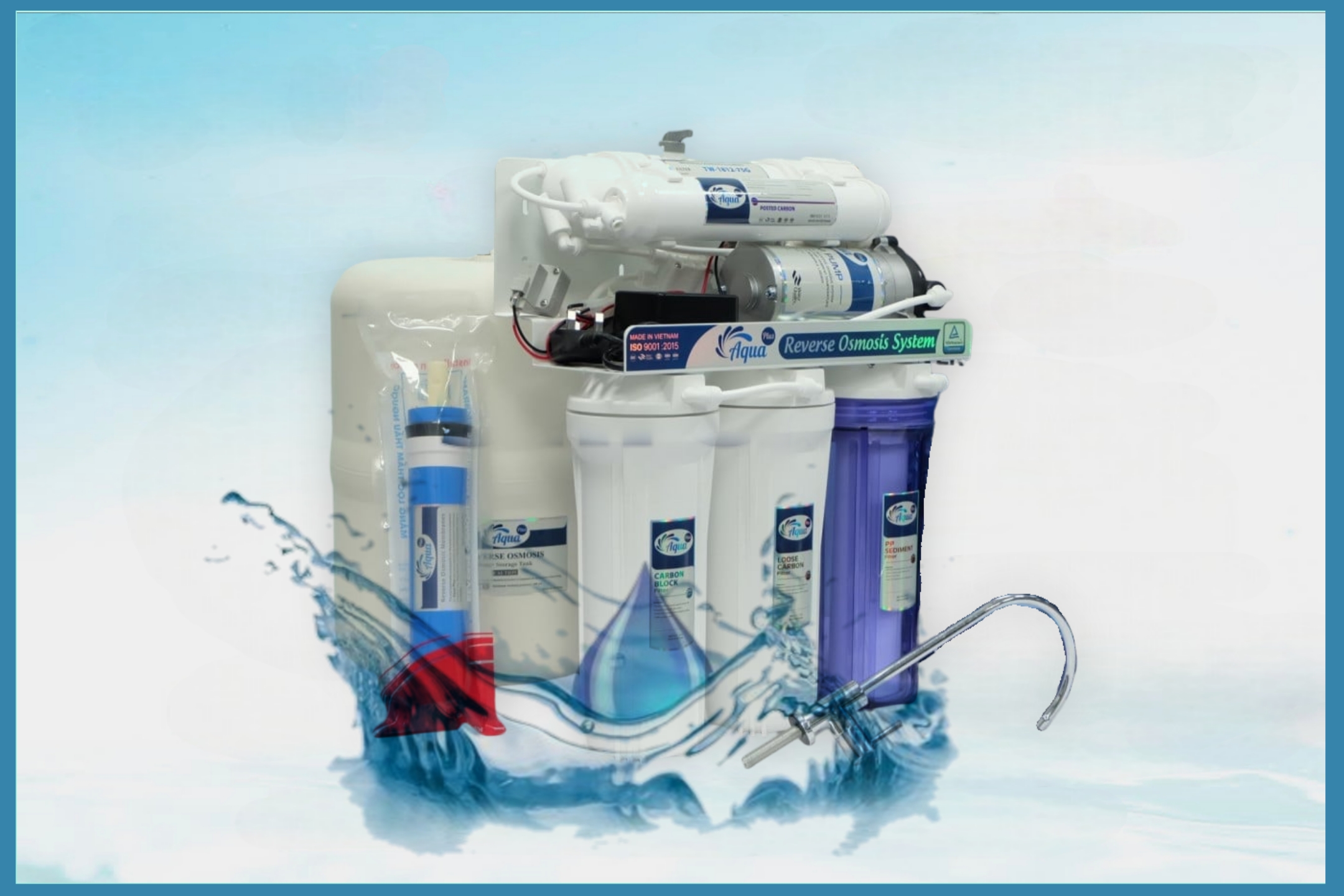 فلتر "Aqua Plus": ليس مجرد فلترتحلية، بل تجربة نقاء فيتنامية أصيلة. خمس مراحل من التميز، لتستمتع بكل قطرة كما لم تفعل من قبل.